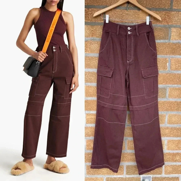 Heron Preston Pants - HERON PRESTON Top-stitched cotton-twill straight-leg pants 26